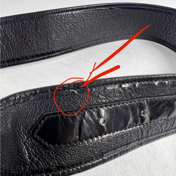 GIANFRANCO LOTTI Leaf Buckle Accent Black Leather Women's Belt Made in Italy - Picture 7 of 9